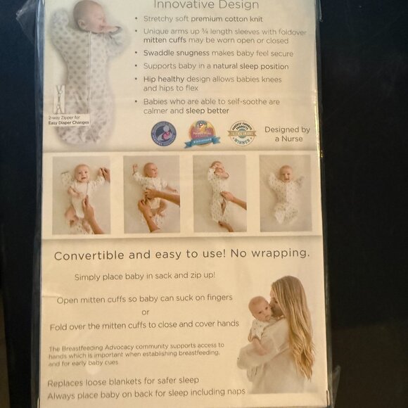 Swaddle Sack Small 0-3 Months New Gray Color (112) - Picture 2 of 2